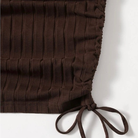 SHIEN Drawstring Side Rib-knit Bodycon Dress - Picture 2 of 3